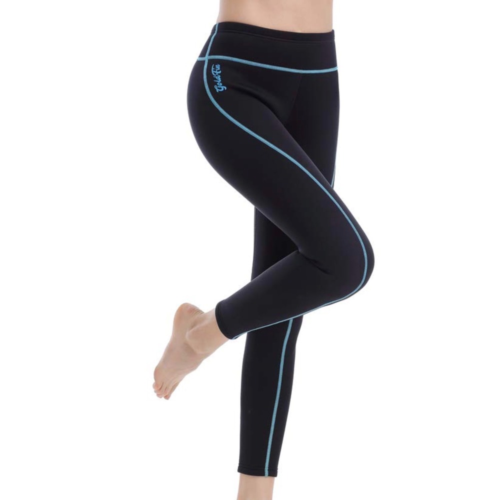 GoldFin Wetsuit Pants Womens Medium Black 2mmNeoprene Teal Trim Excellent Diving